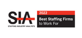 SIA Best staffing to work for 2022 logo